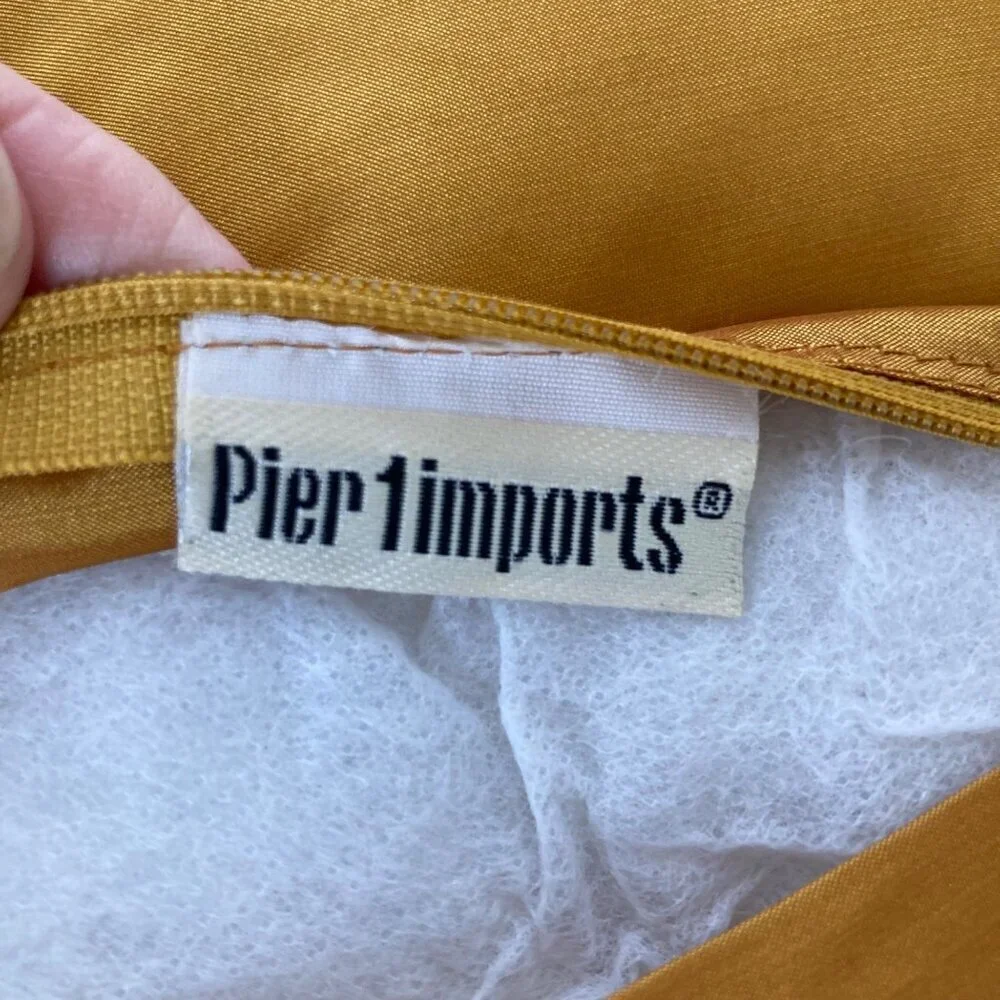 Pier 1 Imports Beaded Luxury Throw Pillow Geometric Red Gold Silver 11‎ x 11